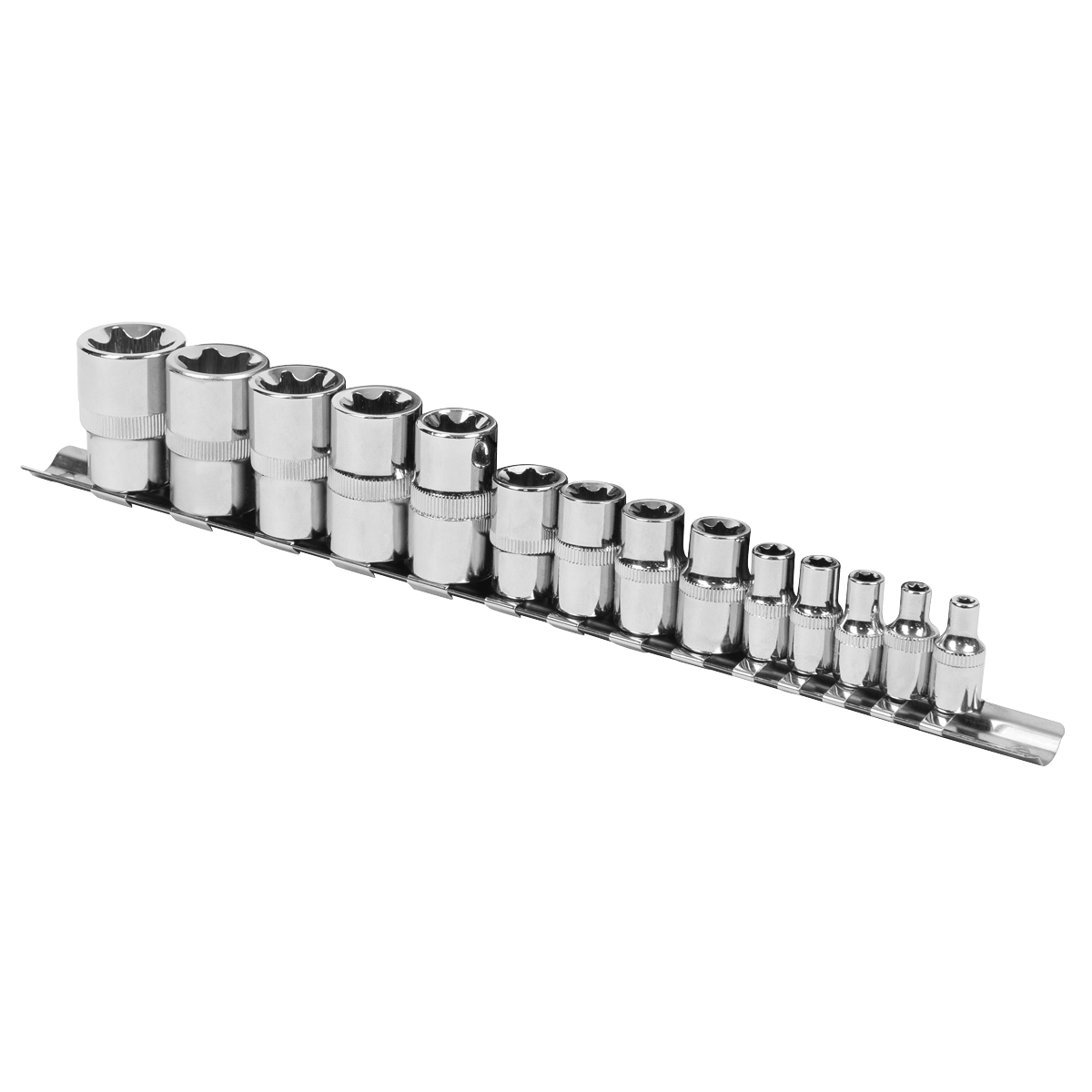 Siegen S01265 TRX-Star* Socket Set 14pc 1/4" 3/8" & 1/2"Sq Drive E4-E24 Sealey