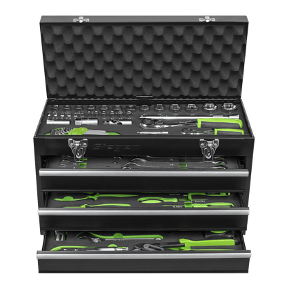 Siegen S01266 Portable Tool Chest 3 Drawer with 98pc Tool Kit Sealey