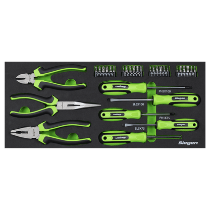 Siegen S01266 Portable Tool Chest 3 Drawer with 98pc Tool Kit Sealey