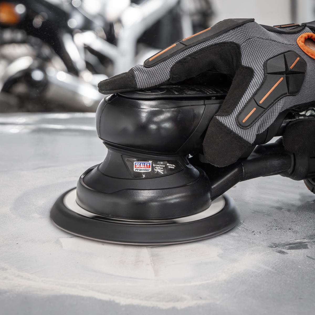 Sealey SA803 Air Palm Orbital Sander 6" Ø150mm Dust-Free Sealey