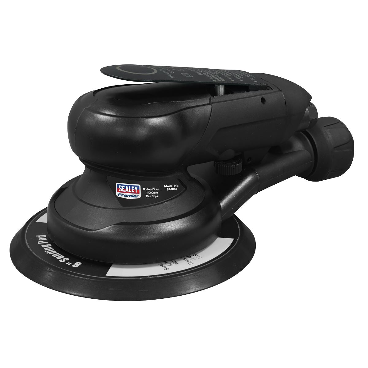 Sealey SA803 Air Palm Orbital Sander 6" Ø150mm Dust-Free Sealey