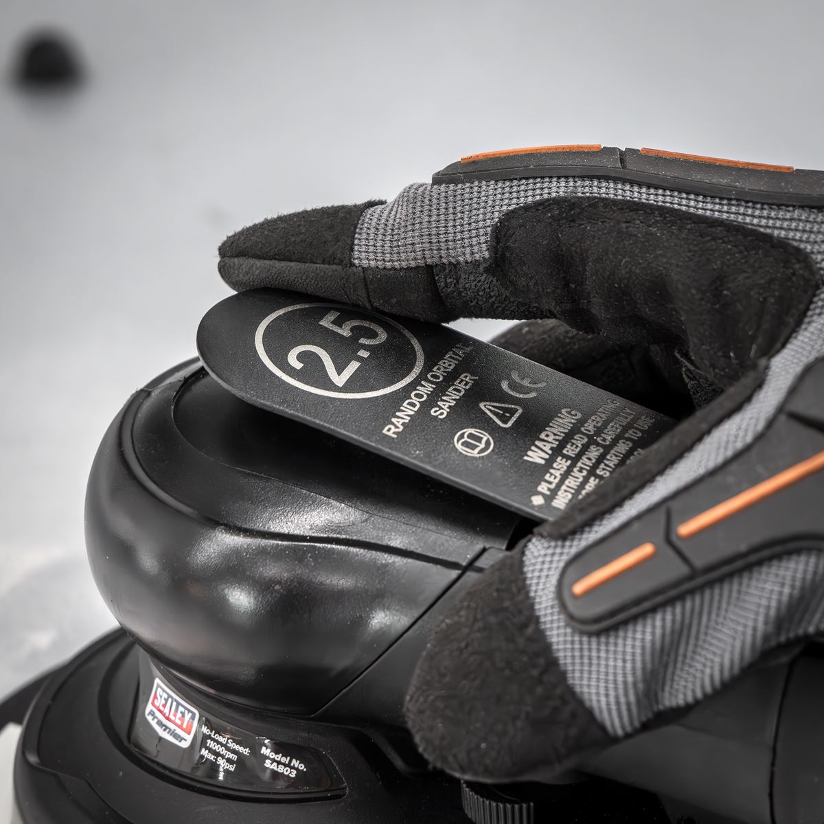 Sealey SA803 Air Palm Orbital Sander 6" Ø150mm Dust-Free Sealey