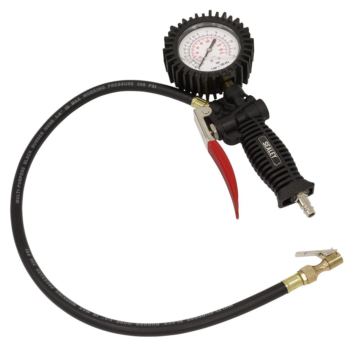Sealey SA9304 Tyre Inflator with Clip-On Connector Sealey