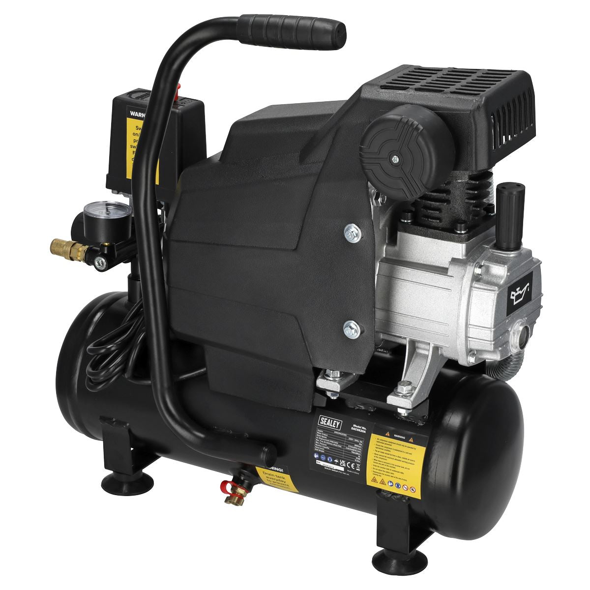 Sealey SAC0620A 6L Direct Drive Air Compressor 2hp Sealey
