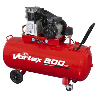 Sealey SAC1203B Air Compressor 200L Belt Drive 3hp with Cast Cylinders Sealey