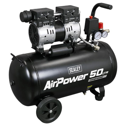 Sealey SAC5000S 50L Low Noise Oil Free Direct Drive Air Compressor 1hp Sealey