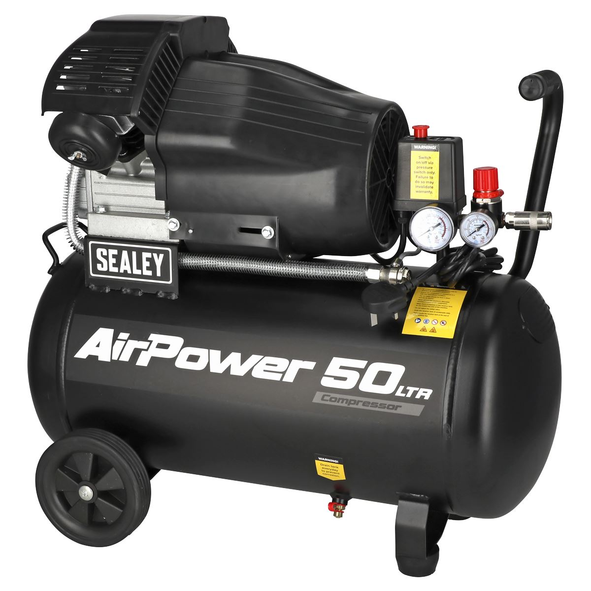 Sealey SAC5030VA 50L V-Twin Direct Drive Air Compressor 3hp Sealey