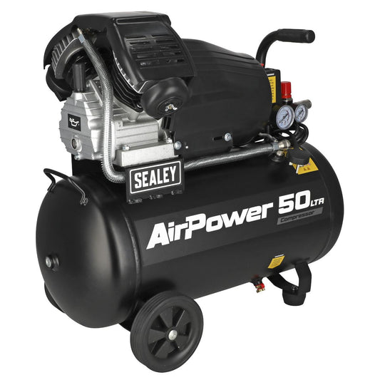 Sealey SAC5030VA 50L V-Twin Direct Drive Air Compressor 3hp Sealey