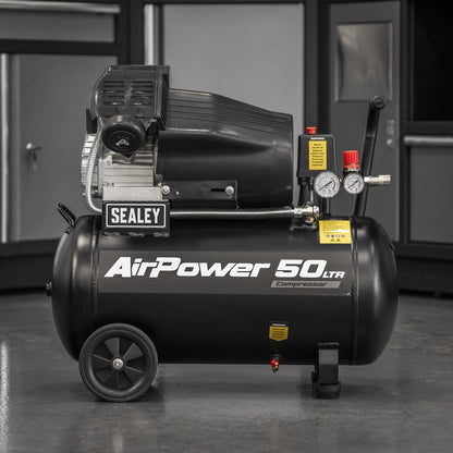 Sealey SAC5030VA 50L V-Twin Direct Drive Air Compressor 3hp Sealey