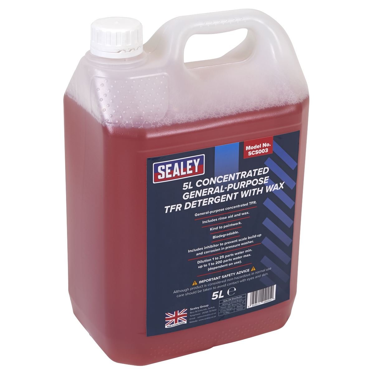Sealey SCS003 TFR Detergent with Wax Concentrated 5L Sealey