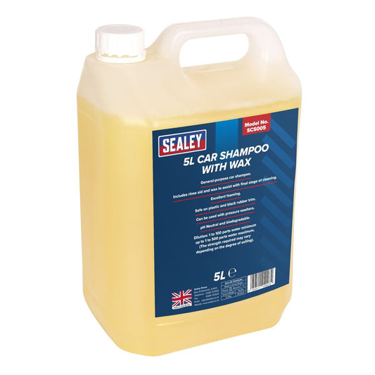 Sealey SCS005 Car Shampoo with Wax 5L Sealey