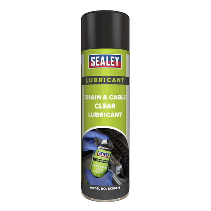 Sealey SCS017S Chain & Cable Clear Lubricant 500ml Sealey