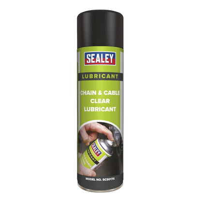 Sealey SCS017S Chain & Cable Clear Lubricant 500ml Sealey