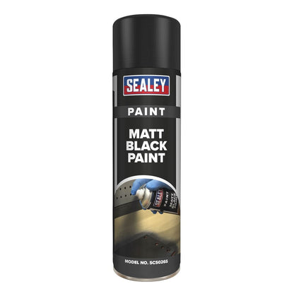 Sealey SCS026S Black Matt Paint 500ml Sealey