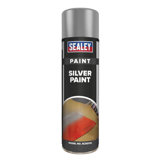 Sealey SCS031S Silver Paint 500ml Sealey
