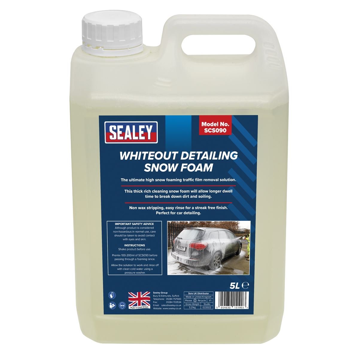 Sealey SCS090 Whiteout Detailing Snow Foam 5L Sealey