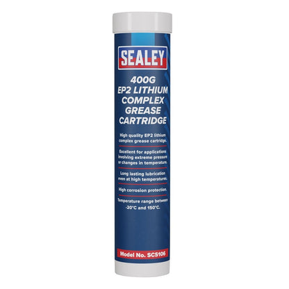 Sealey SCS106 EP2 Lithium Complex Grease Cartridge 400g Sealey