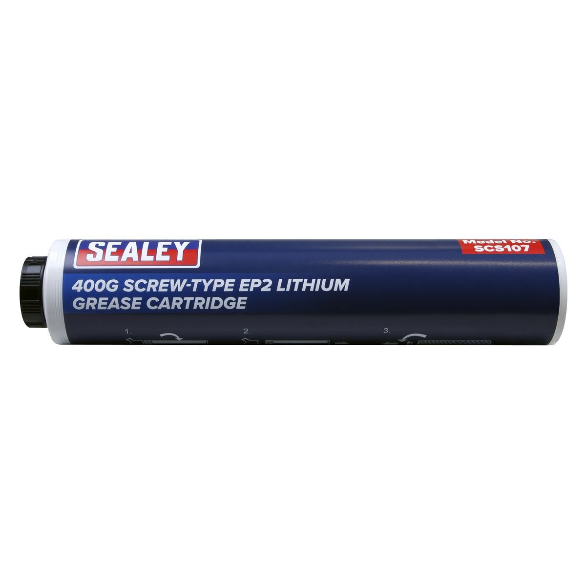 Sealey SCS107 Screw-Type EP2 Lithium Grease Cartridge 400g Sealey