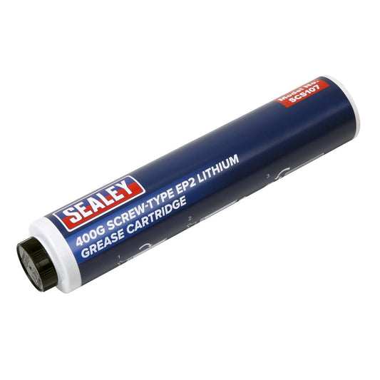 Sealey SCS107 Screw-Type EP2 Lithium Grease Cartridge 400g Sealey