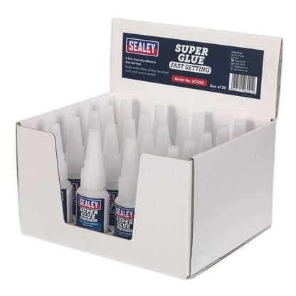 Sealey SCS302 Super Glue Fast Setting 20g Pack of 20 Sealey