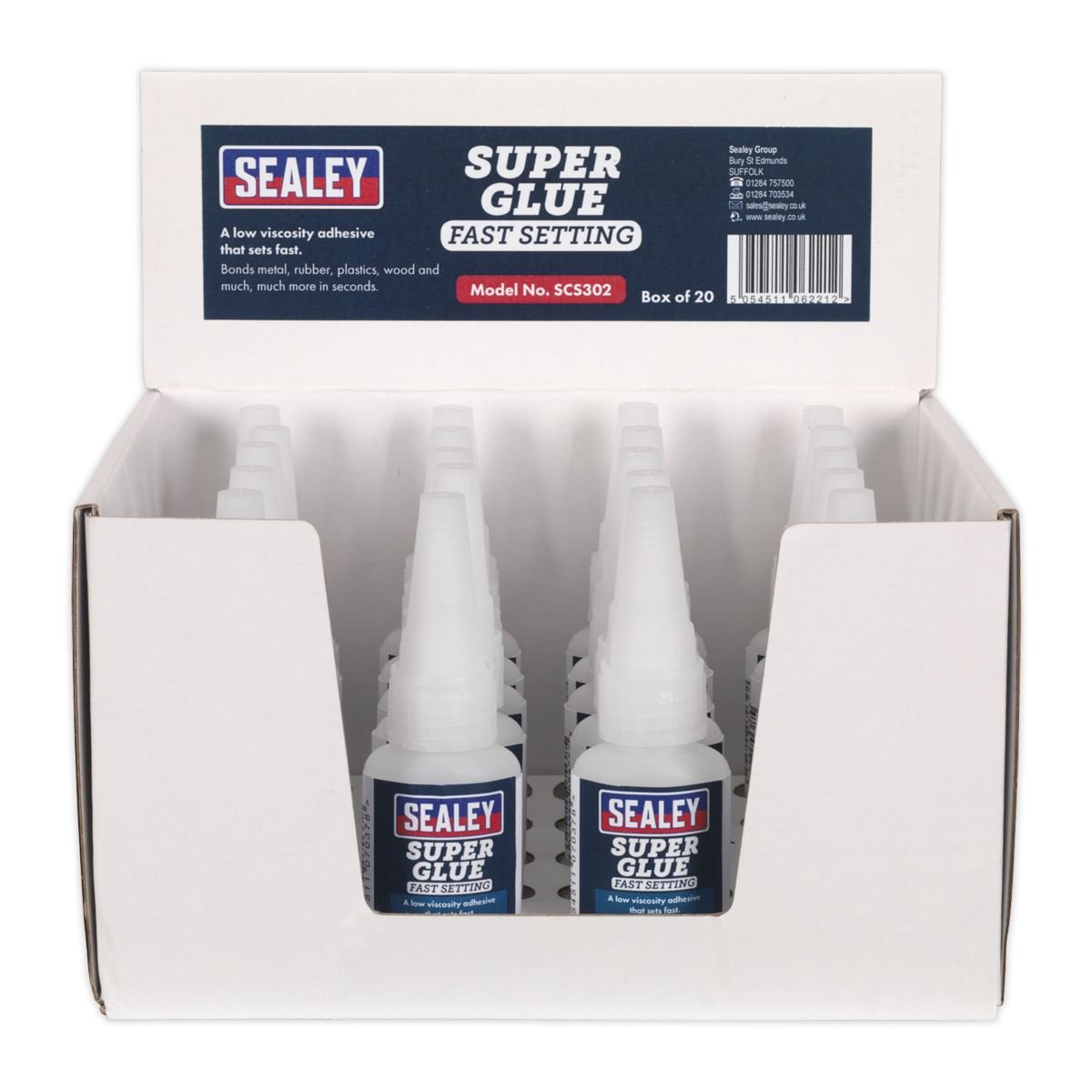 Sealey SCS302 Super Glue Fast Setting 20g Pack of 20 Sealey