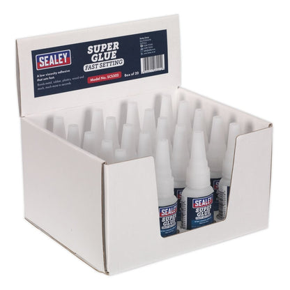 Sealey SCS302 Super Glue Fast Setting 20g Pack of 20 Sealey