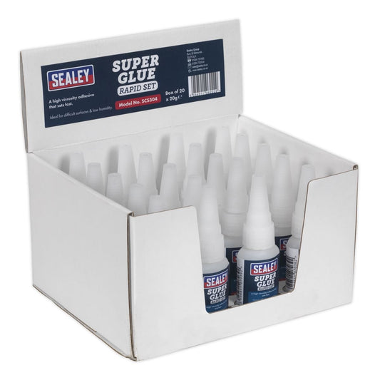 Sealey SCS304 Super Glue Rapid Set 20g Pack of 20 Sealey