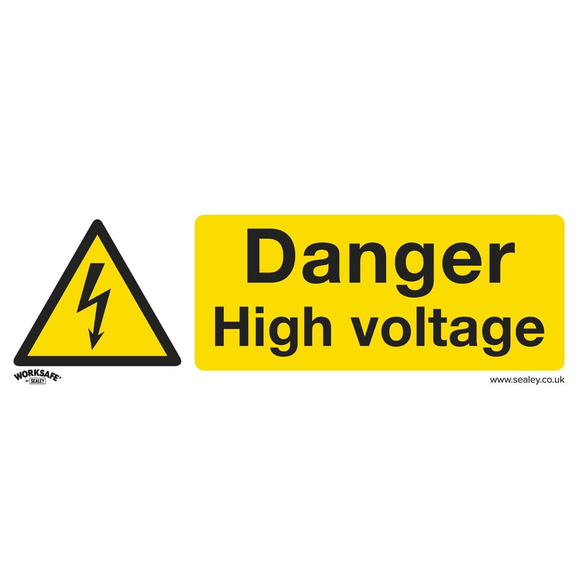 Sealey SS48P10 Warning Safety Sign - Danger High Voltage - Rigid Plastic - Pack of 10 Sealey