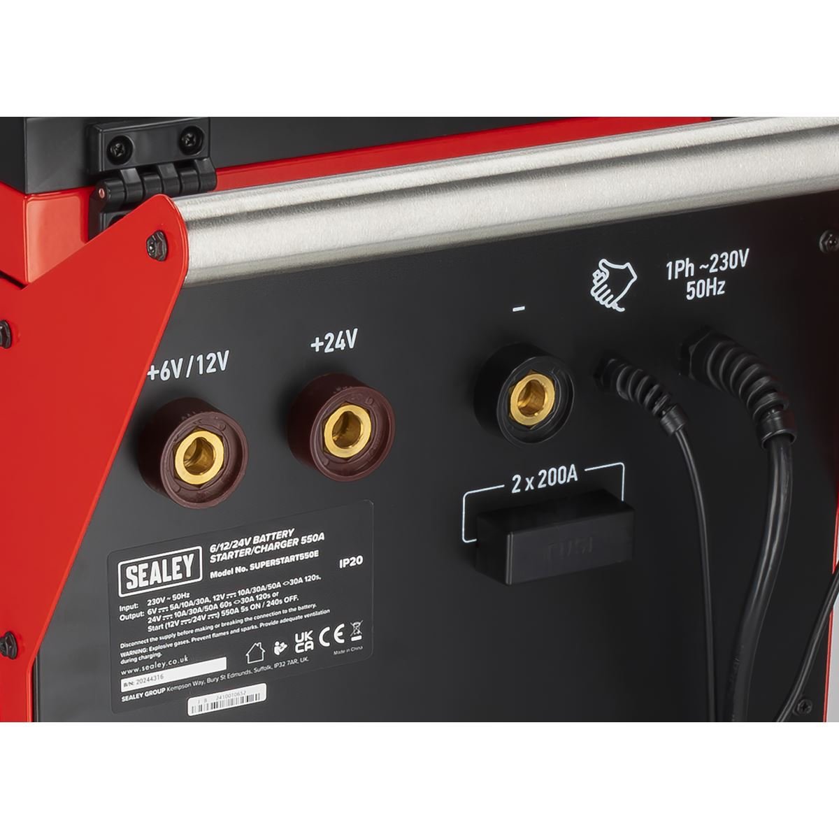 Sealey SUPERSTART550E 6/12/24V Battery Starter/Charger 550A Sealey