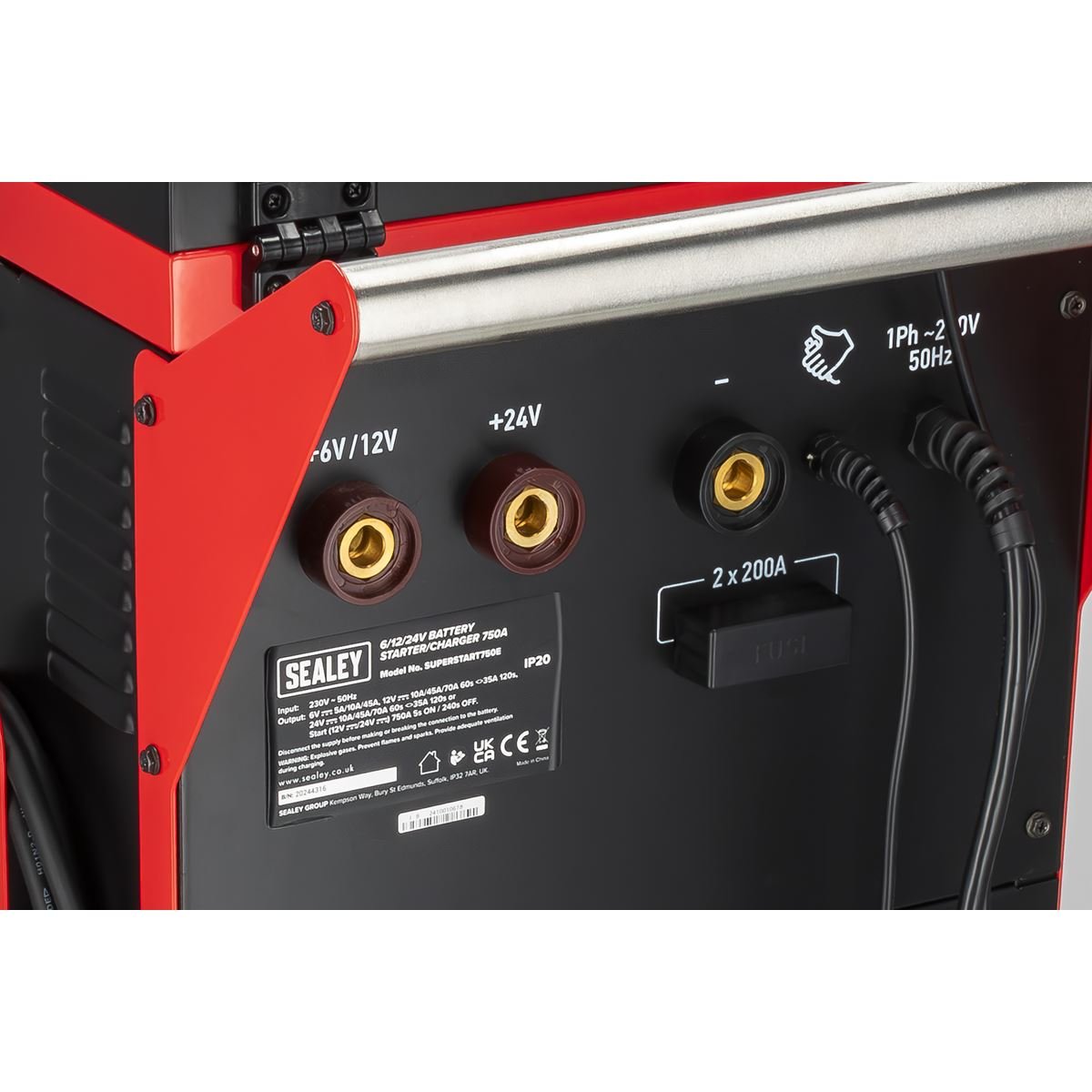 Sealey SUPERSTART750E 6/12/24V Battery Starter/Charger 750A Sealey