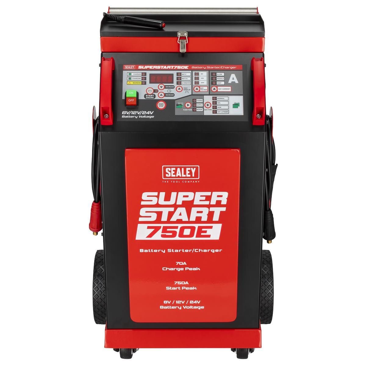 Sealey SUPERSTART750E 6/12/24V Battery Starter/Charger 750A Sealey