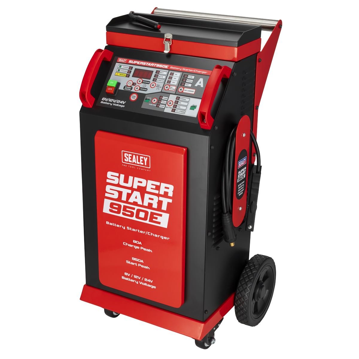 Sealey SUPERSTART950E 6/12/24V Battery Starter/Charger 950A 230v 32A Sealey