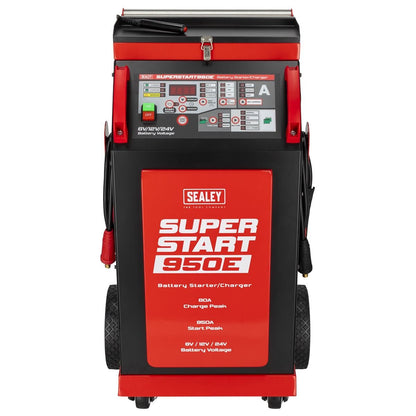 Sealey SUPERSTART950E 6/12/24V Battery Starter/Charger 950A 230v 32A Sealey