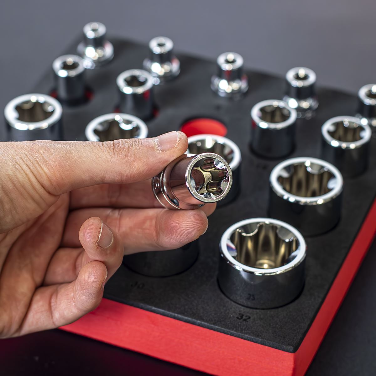 Sealey SX096 TRX-P* EPR Socket Set 1/4", 3/8" & 1/2"Sq Drive 16pc Sealey