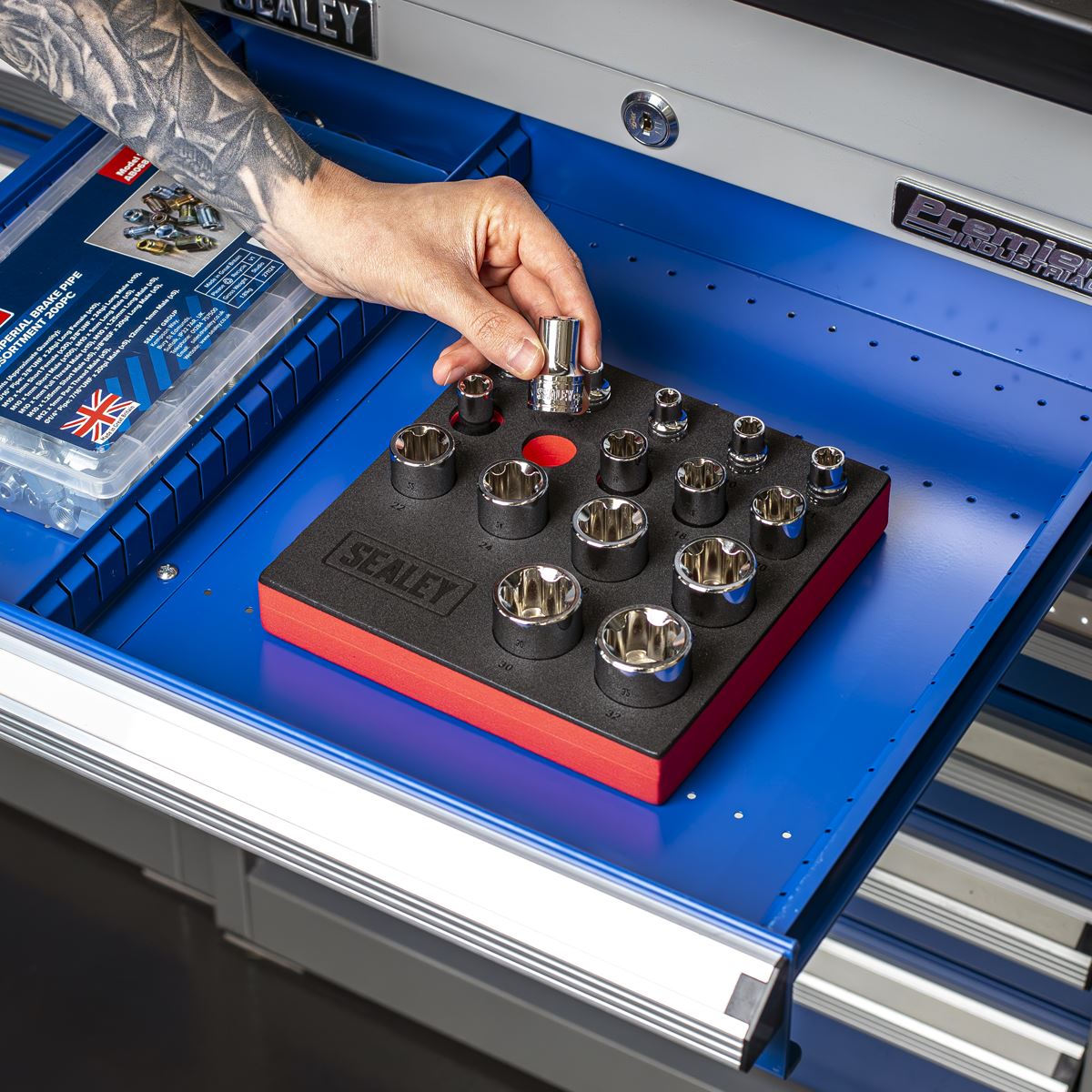 Sealey SX096 TRX-P* EPR Socket Set 1/4", 3/8" & 1/2"Sq Drive 16pc Sealey