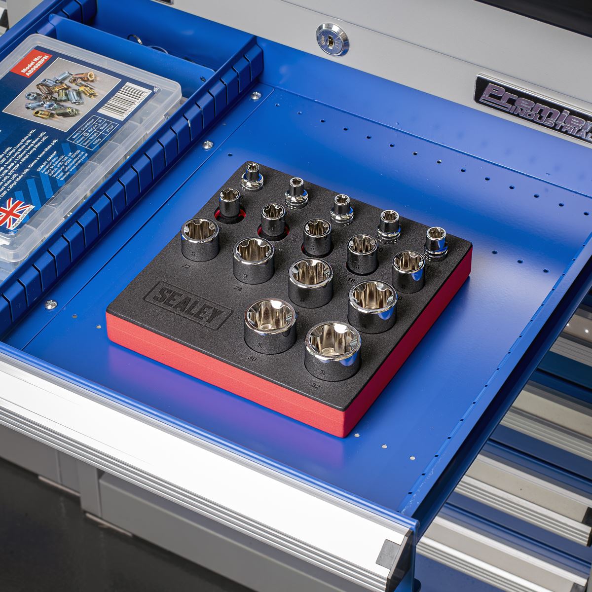 Sealey SX096 TRX-P* EPR Socket Set 1/4", 3/8" & 1/2"Sq Drive 16pc Sealey