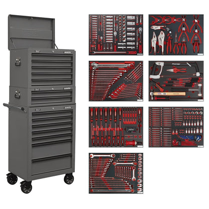 Sealey TBTPCOMBO6 Superline PRO® Tool Chest Combination 14 Drawer with 446pc Tool Kit - Grey Sealey