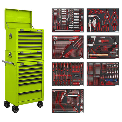 Sealey TBTPCOMBO7 Superline PRO® Tool Chest Combination 14 Drawer with 446pc Tool Kit - Green Sealey