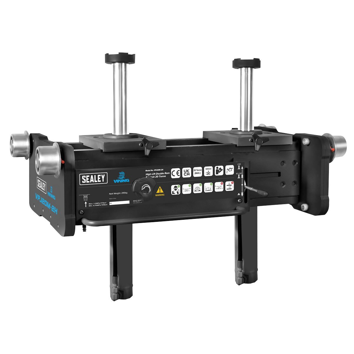 Sealey VPJ20M-2H Viking Pit Jack 20 Tonne Double Ram High Lift Sealey