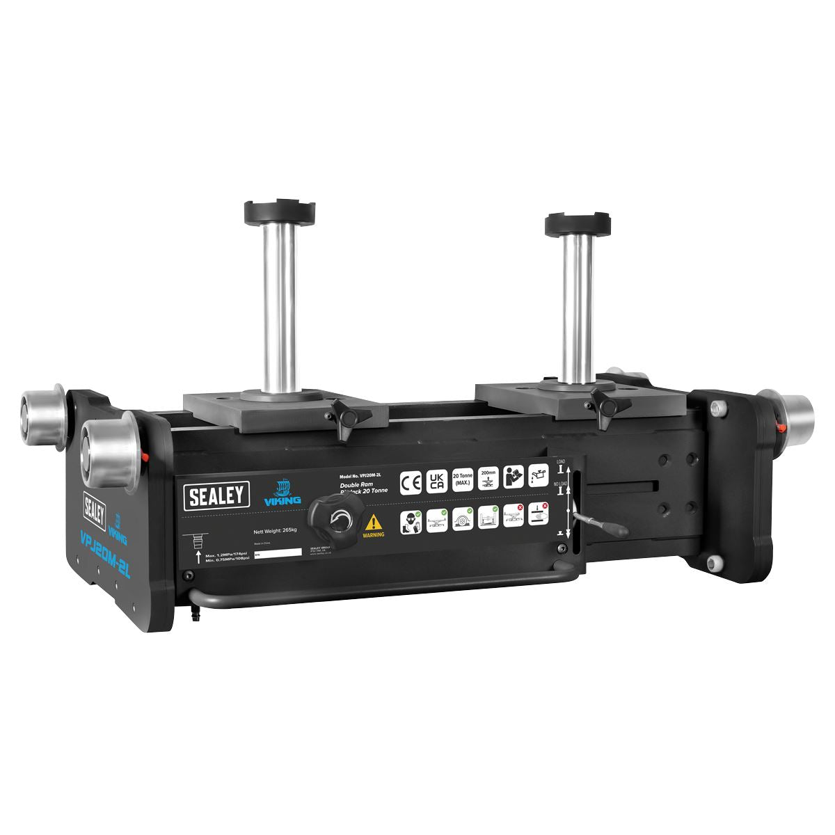 Sealey VPJ20M-2L Viking Pit Jack 20 Tonne Double Ram Sealey