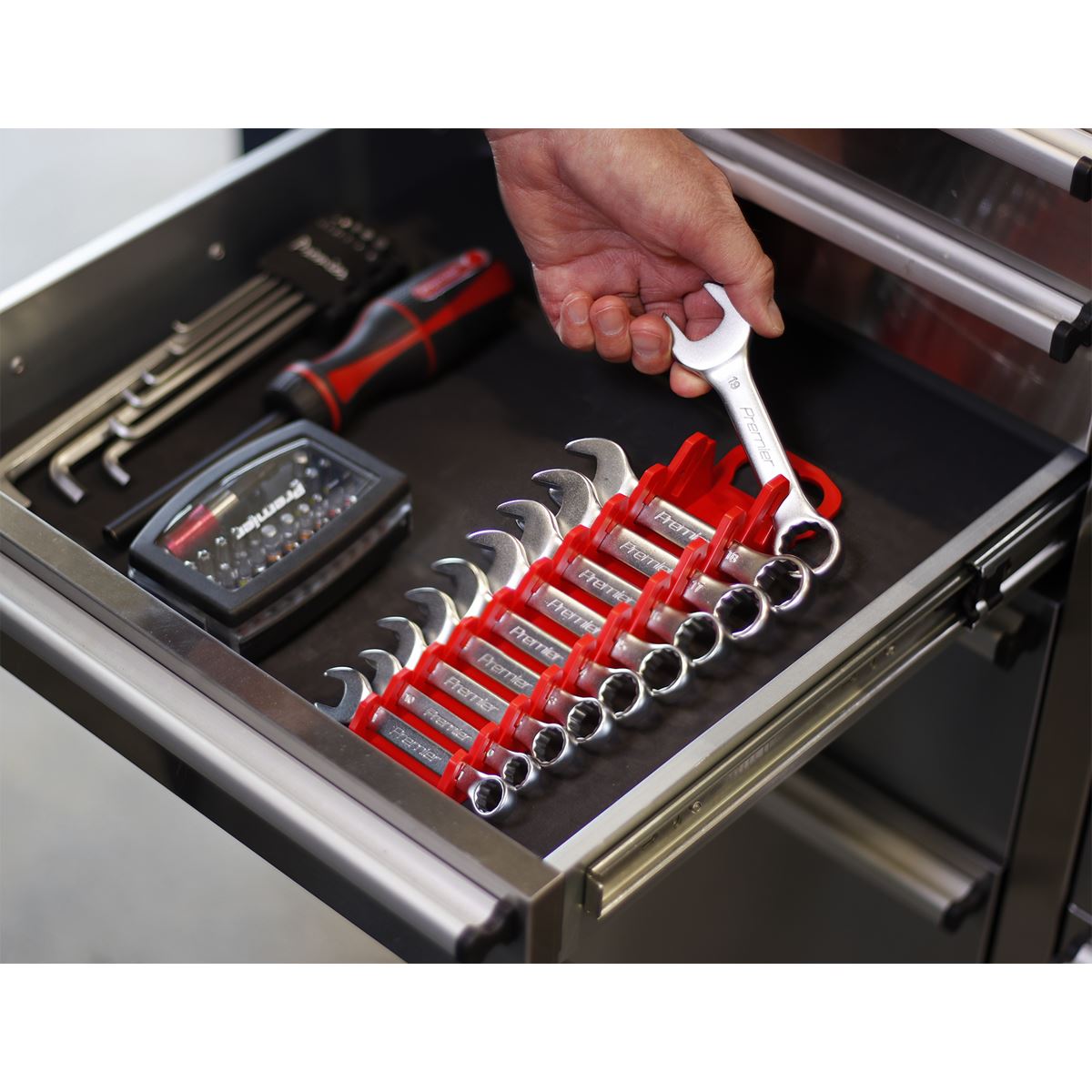 Sealey WR10 Spanner Rack Capacity 10 Stubby Spanners Sealey