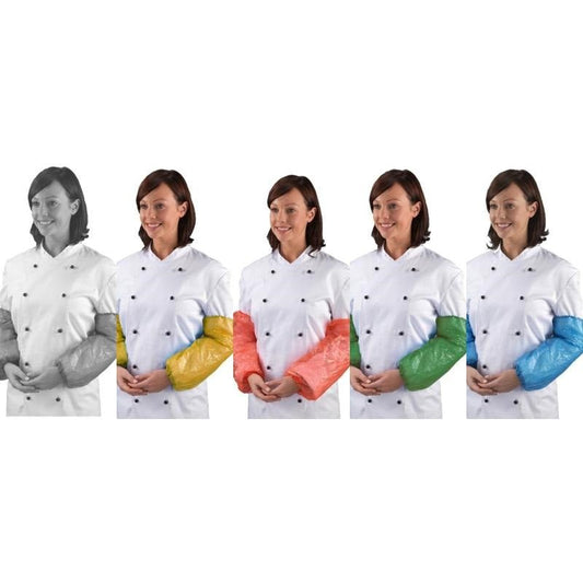 Shield DA01 Disposable Oversleeves Case of 2000 – Polythene One Size (Blue, White, Red, Green, Yellow) Shield