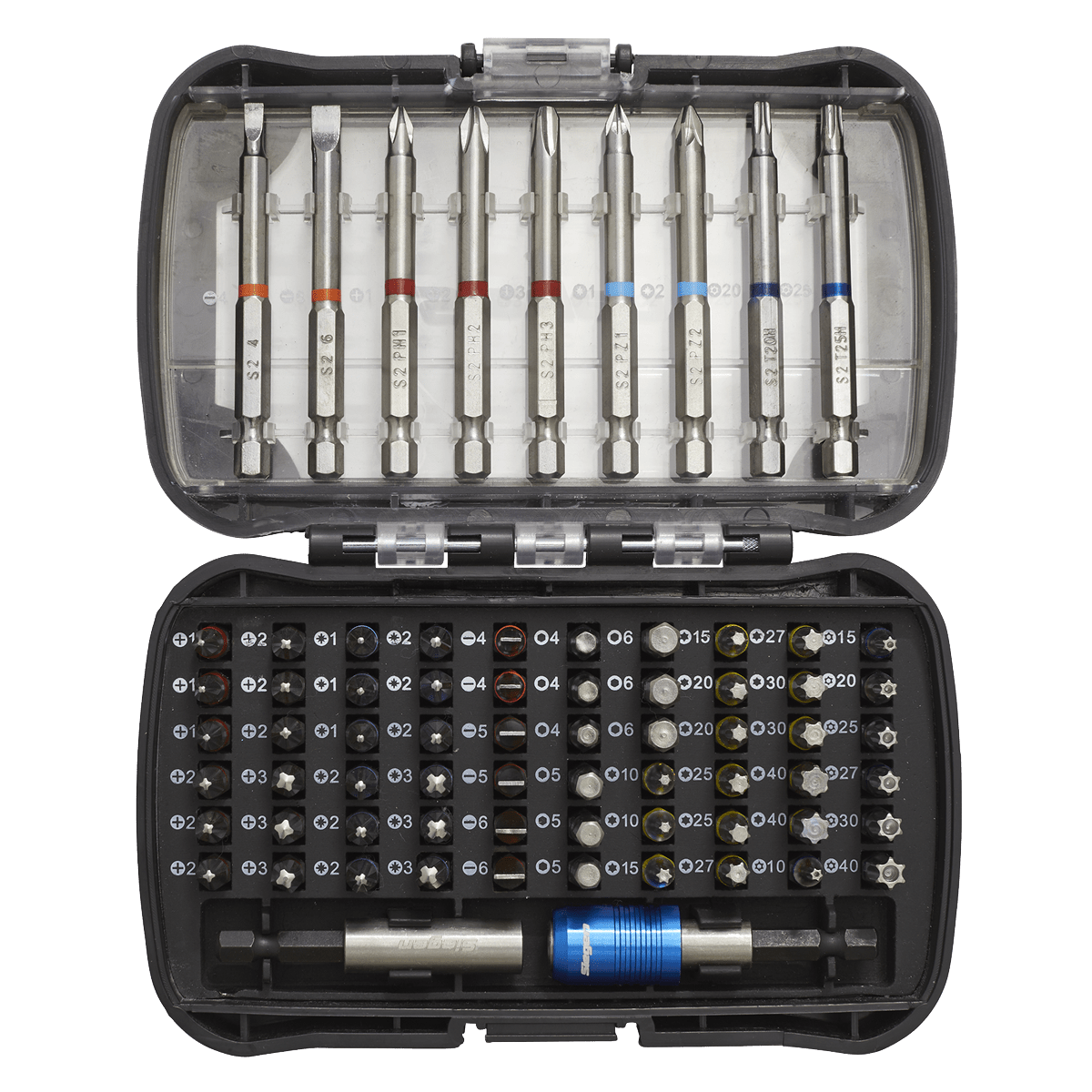 Siegen S01038 Power Tool Bit Set 71pc Colour-Coded S2 Siegen