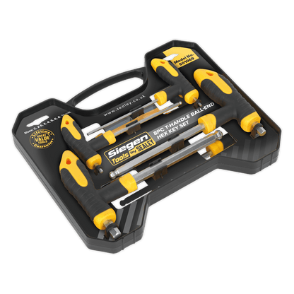Siegen S01069 T-Handle Ball-End Hex Key Set 8pc Siegen