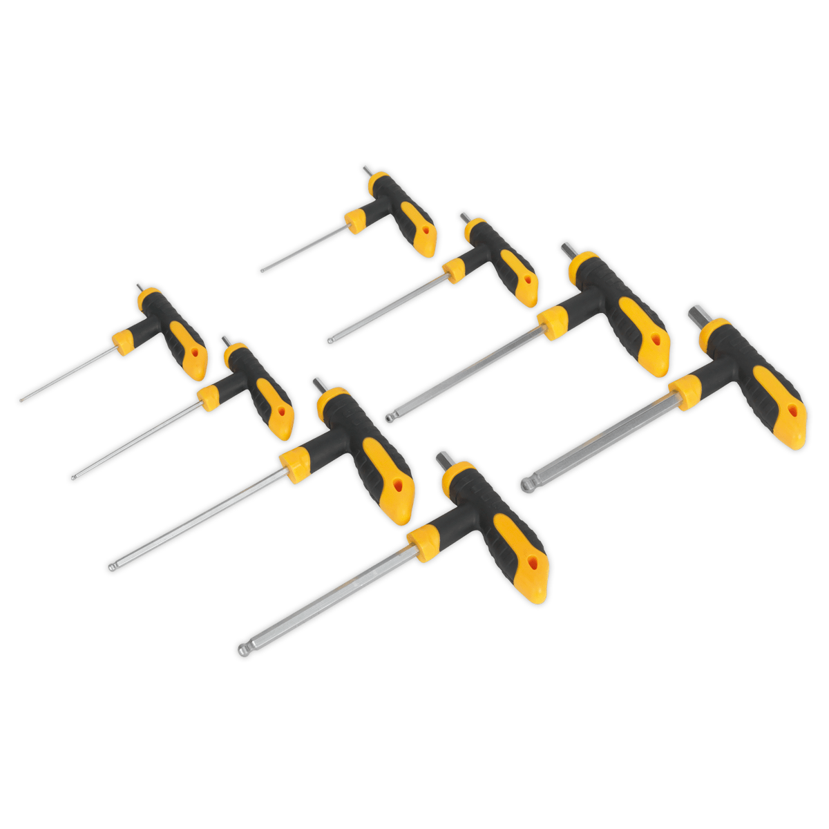Siegen S01069 T-Handle Ball-End Hex Key Set 8pc Siegen