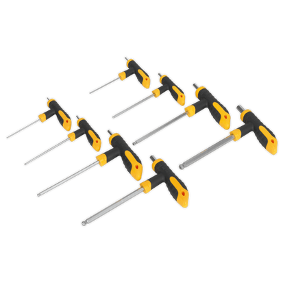 Siegen S01069 T-Handle Ball-End Hex Key Set 8pc Siegen