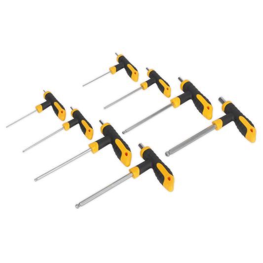 Siegen S01069 T-Handle Ball-End Hex Key Set 8pc Siegen