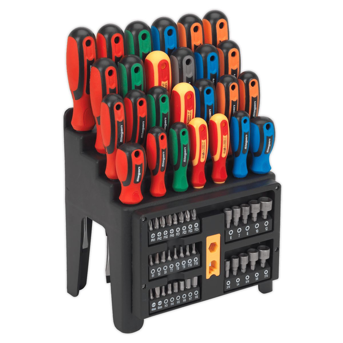 Siegen S01152 Screwdriver Bit & Nut Driver Set 61pc Siegen