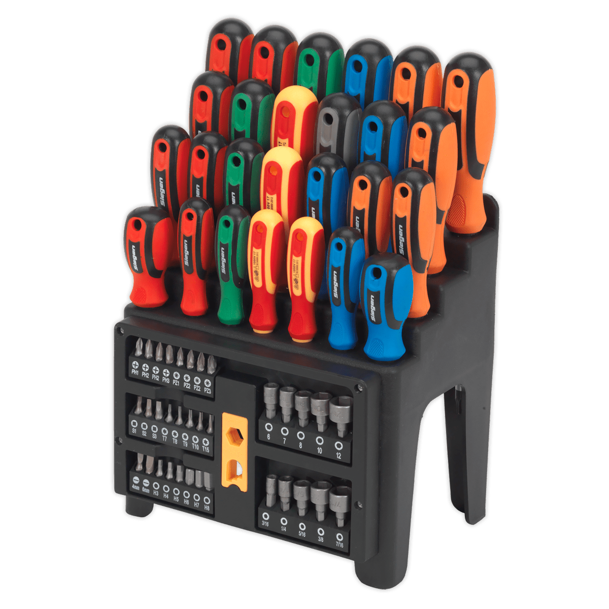 Siegen S01152 Screwdriver Bit & Nut Driver Set 61pc Siegen