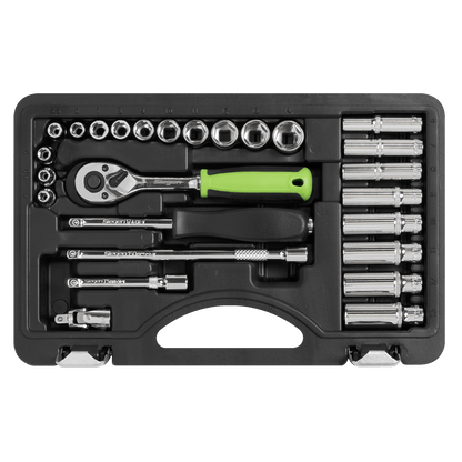 Siegen S01234 Socket Set 26pc 1/4"Sq Drive Metric Siegen